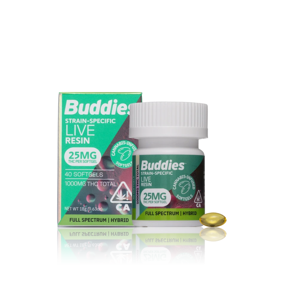 Buddies Live Resin Soft Gel 25mg (40ct)